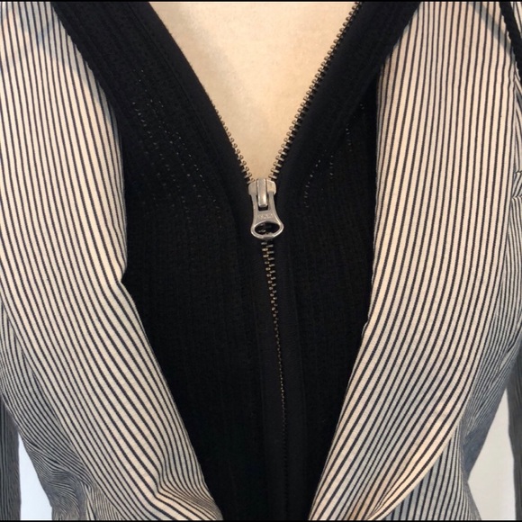 Veronica Beard Striped Blazer with Hoodie - Picture 4 of 7